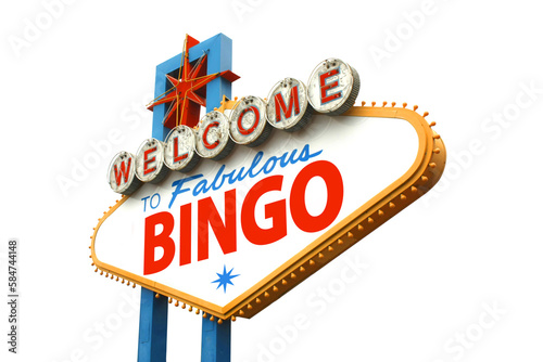 Bingo on Las vegas sign / transparent background	
