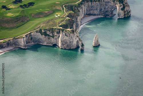 Canvastavla vue aérienne des falaises d'Étretat en Seine Maritime en France