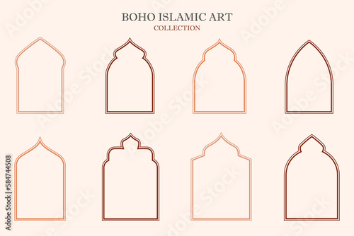 Boho Islamic Arch & Doors Collection Vector