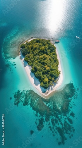 Aerial view of a tropical island