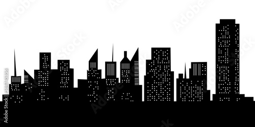 Abstract night City Building Scene  PNG illustration