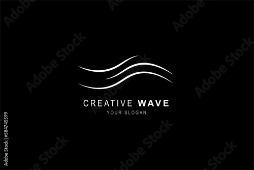 Creative wave dark logo design
