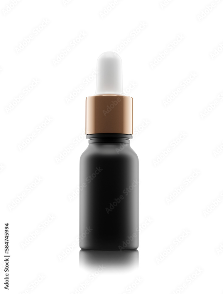 black bottle with dropper mockup for liquid, oil, serum container ,3d rendering black bottle with dropper mockup for liquid, oil, serum container ,3d rendering