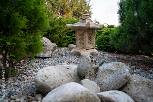 Japanese garden near the house beautiful interior
