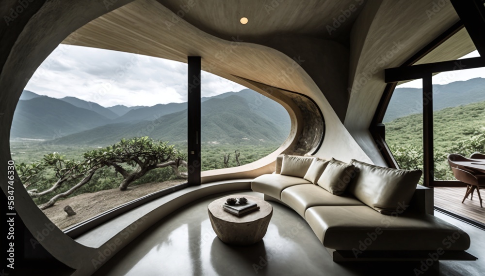 Fototapeta premium Interior Detail of Extremely Modern House with Highly Detailed Elements and Details with Highly Rendered Reflections Generated by AI