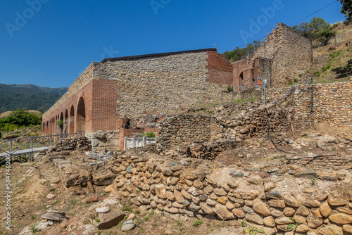 Roman theater at Heraclea Lyncestis ancient ruins near Bitola, North Macedonia photo