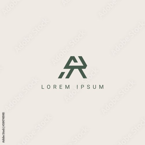 Abstract Letter AR RA Logo Design with Creative Modern template.