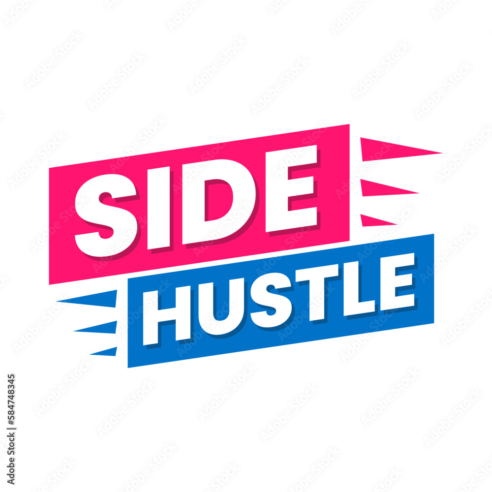 Side hustle success make money income icon label design vector