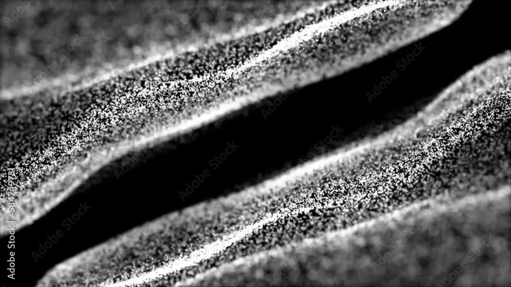 Abstract trapcode mir white color dots wave isolated on the black background. Abstract yellow background 3D wave lines flowing particles smooth curve shape dots blended mesh technology 