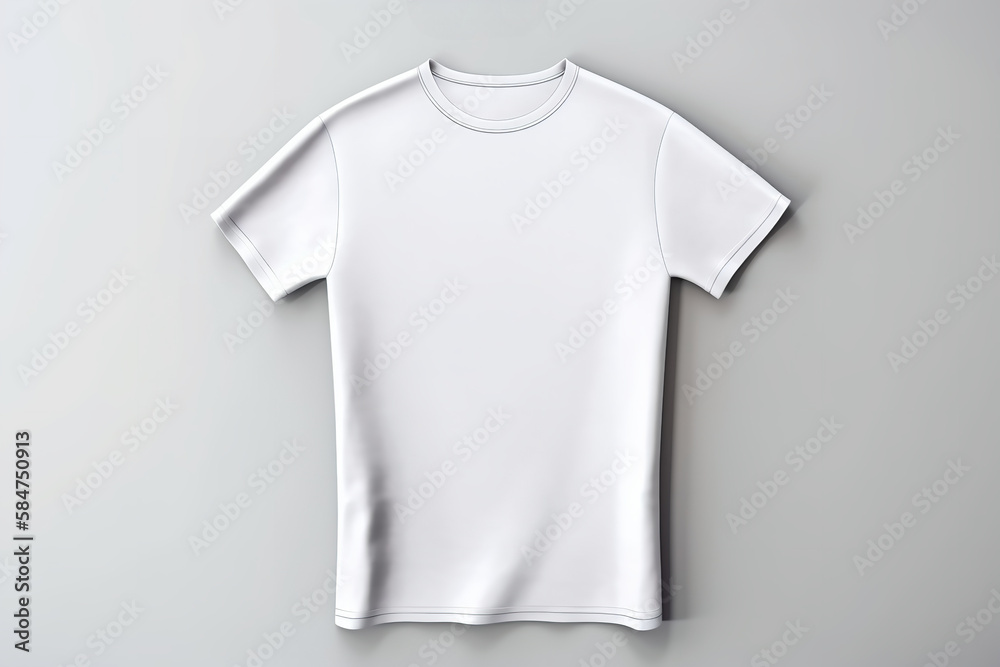 Blank White T-Shirt Mockup Image - Ideal for Custom Design Display & Presentation