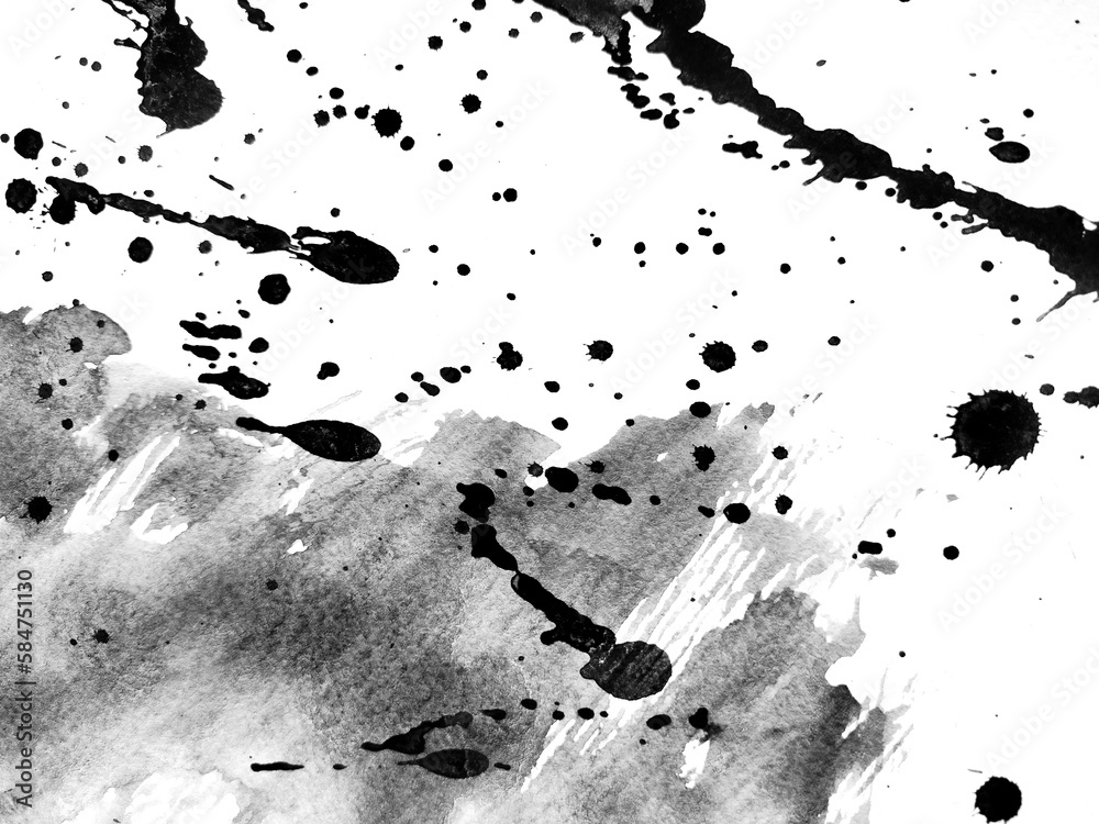 Abstract background ink grunge texture splash black watercolor drip art