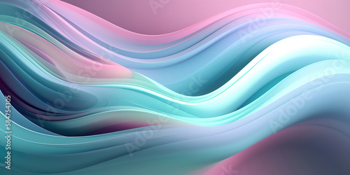 abstract background with pastel color pink and blue waves, wallpaper concept, generative ai