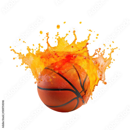 basketball color water isolated on white © Tidarat