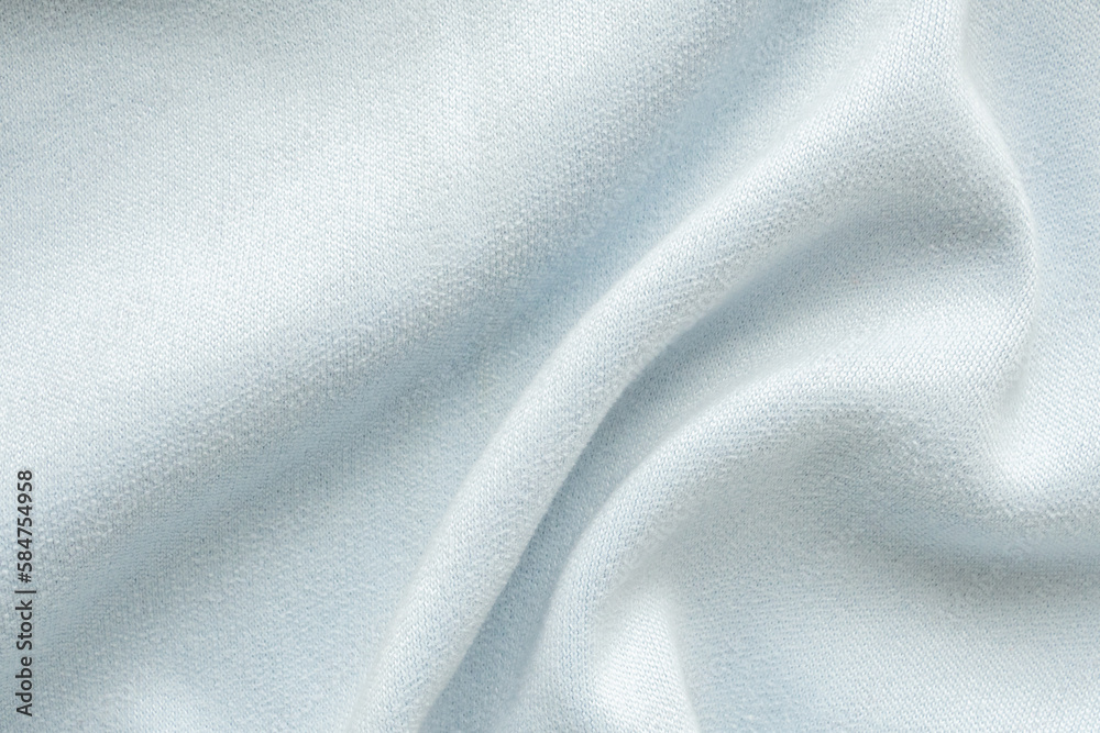 Fototapeta premium Abstract blue fabric texture with soft wave background