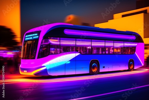  "Neon Nights: The Futuristic Anime Bus". Generative AI. 
