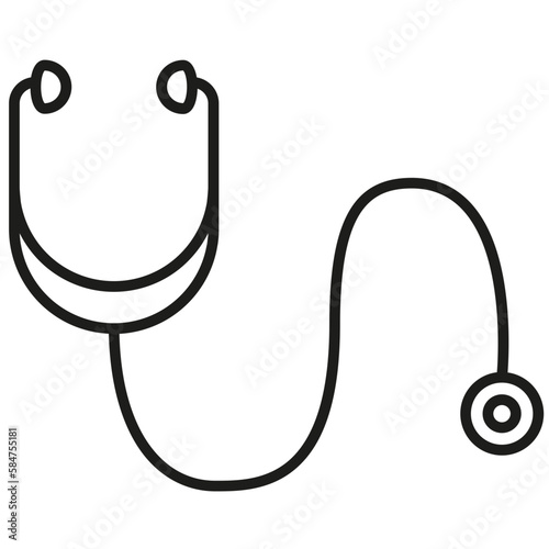 Estetoscopio para auscultar el corazón. Doctor. 