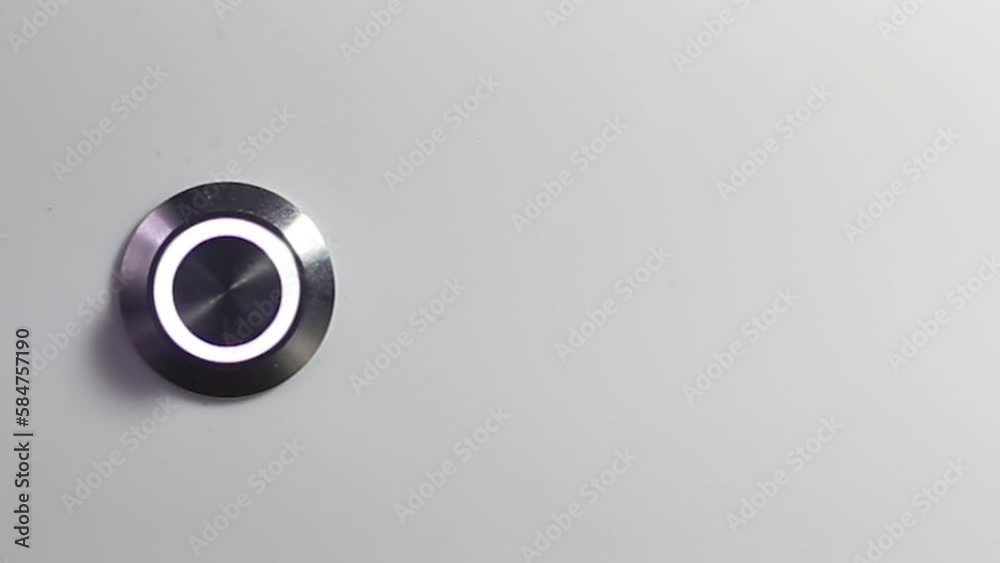 Close Up of finger clicking the flashing start button in 4K Slow motion 60fps Close Up of finger clicking the flashing start button in 4K Slow motion 60fps