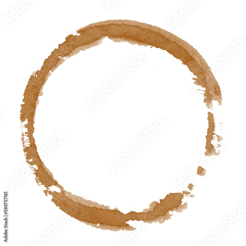 Coffee stains isolated on a transparent background. Royalty high-quality free stock PNG image of Coffee and Tea Stains Left by Cup Bottoms. Round coffee stain isolated, cafe stain fleck drink beverage