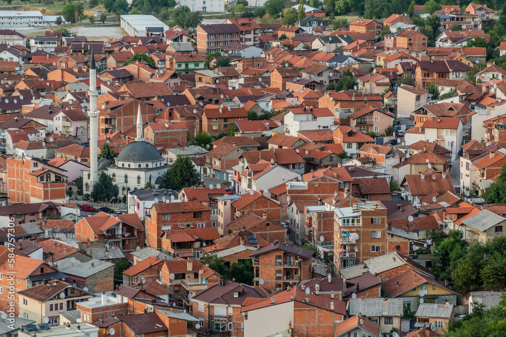 Aerial view of Prizren town, Kosovo