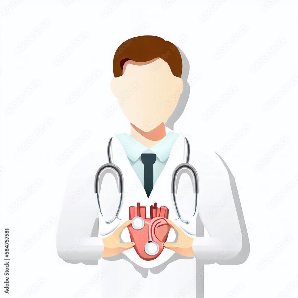 Doctor cardiologist heart treatment concept illustration Doctor cardiologist heart treatment concept illustration