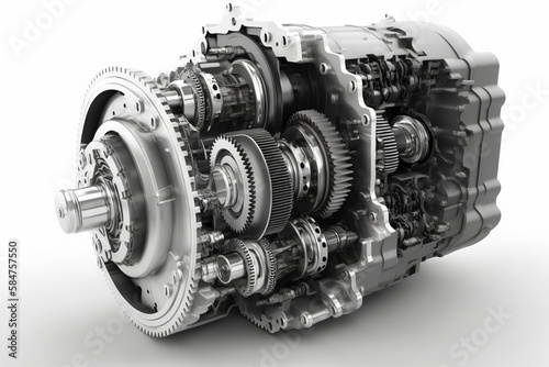 Car transmission. Car component on clear background. Generative AI.