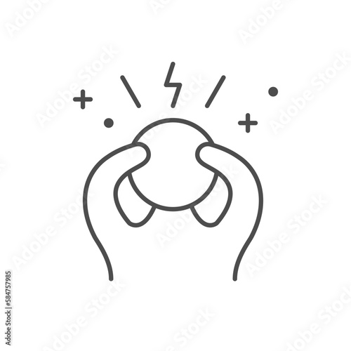 Stress or anxiety line outline icon