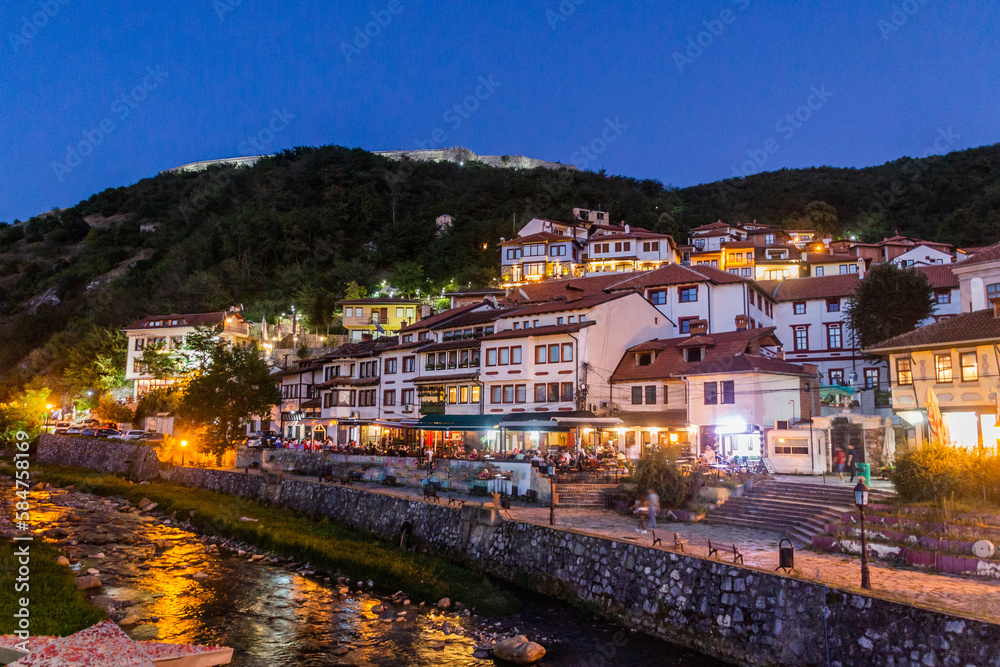 Evening view of the old town in Prizren, Kosovo