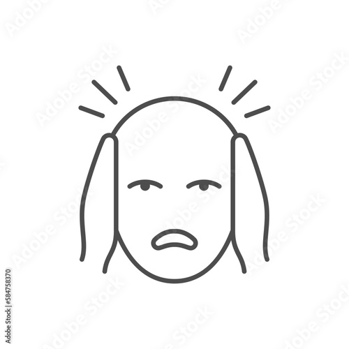 Person with headache line icon