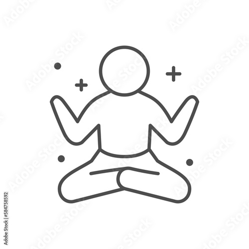 Meditation process line outline icon