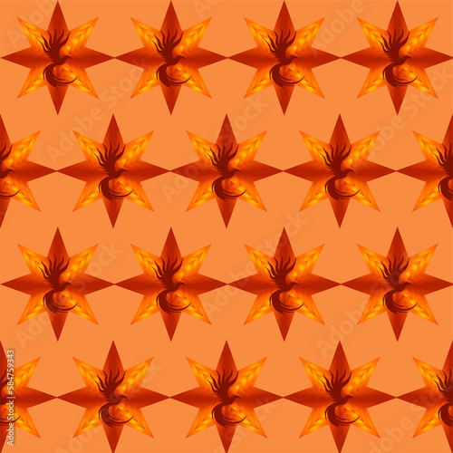 Seamless Phoenix Bird Pattern