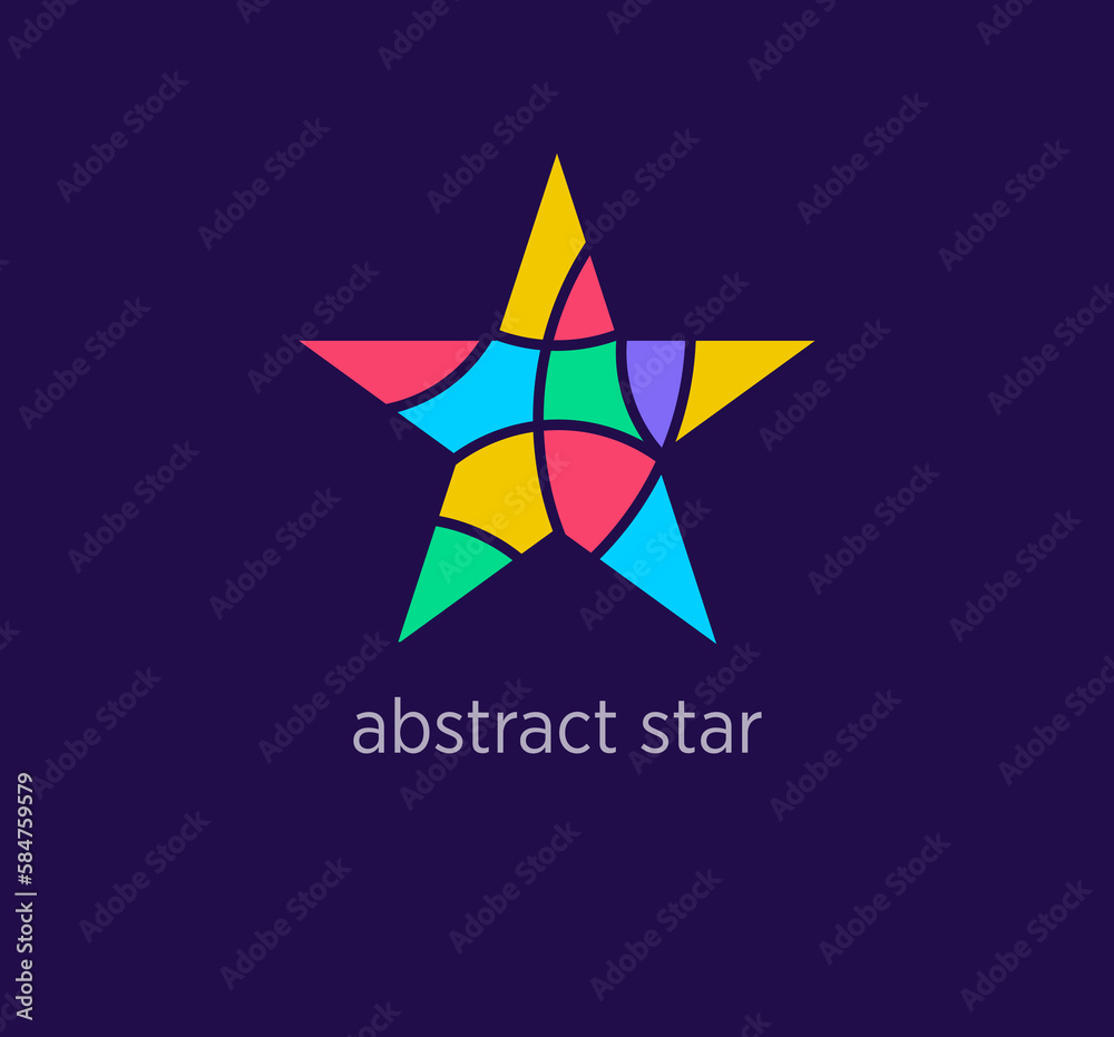 Obraz premium Modern abstract star logo icon. Unique design color transitions. Colorful luxury star logo template. vector.