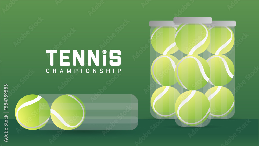 Tennis ball , Simple flat design style  ,Illustrations for use in online sporting events , Illustration Vector  EPS 10