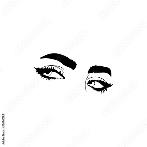 vector illustration of woman's enchanting gaze