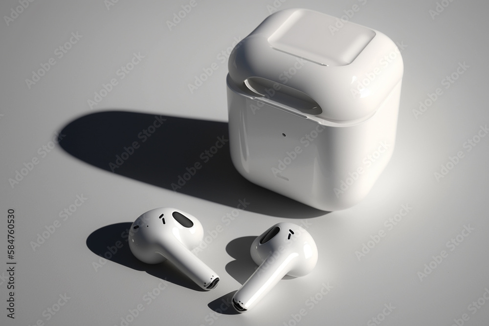 White wireless headphones use Bluetooth to connect to audio devices, sound is passed from one place to another via radio waves, at a frequency that it does not receive or cause interference. White wireless headphones use Bluetooth to connect to audio devices, sound is passed from one place to another via radio waves, at a frequency that it does not receive or cause interference.