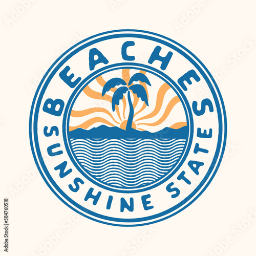 emblem illustration logo graphic beach design sunshine vintage tropical
