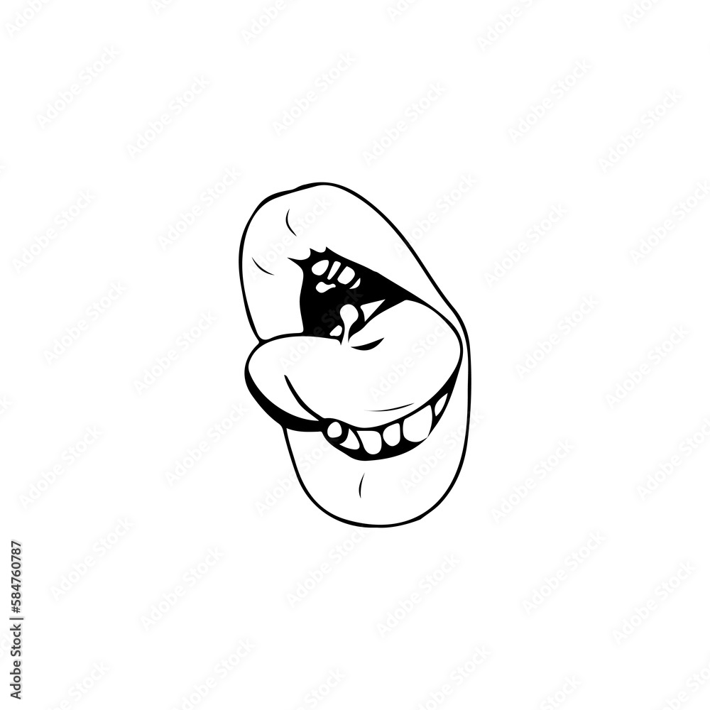 vector illustration of sexy lips and tongue vector illustration of sexy lips and tongue