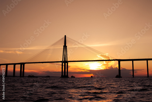 Fototapeta Naklejka Na Ścianę i Meble -  Ponte Rio Negro bridge destination. bridge destination in brazil. bridge destination on travel.