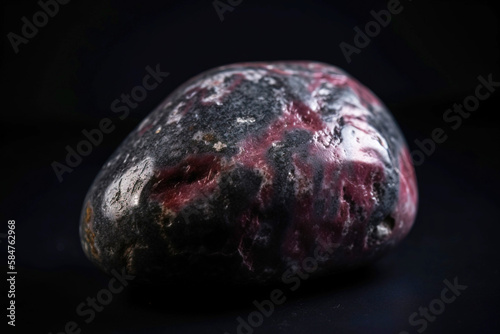 Taaffeite is a rare precious natural geological stone on a black background in low key. AI generated.