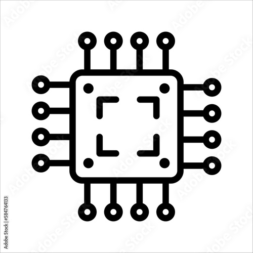 Sim card connection mobile technology communication isolated outline icon. Vector mobile telecommunications technology, internet circuit of microprocessor lines, computer chip, cpu chipset.