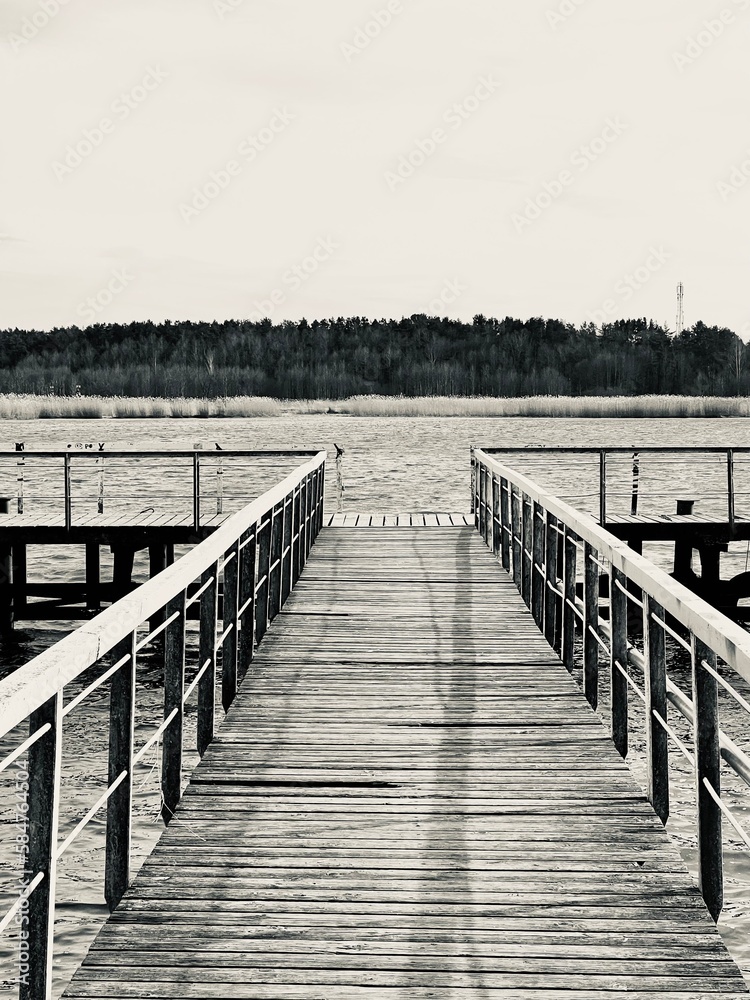 wooden jetty on the river