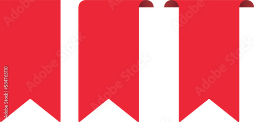 red ribbon set bookmark flat design tag. isolated image background. eps 10 photo