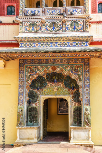 The Peacock Gate in City Palace Jaipur,Rajasthan, India. © atosan