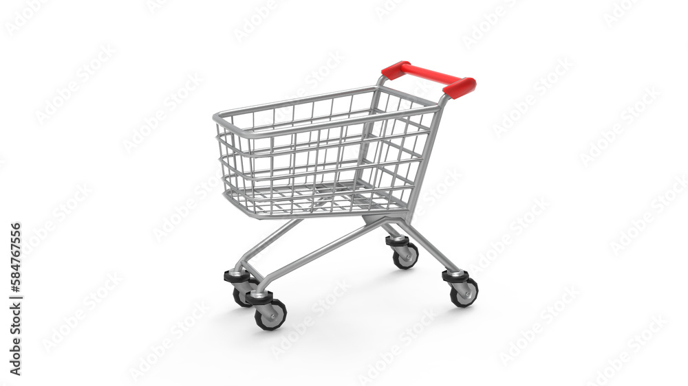 shopping cart isolated on white