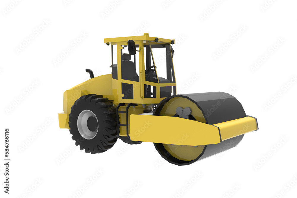 Fototapeta premium yellow truck isolated on white background