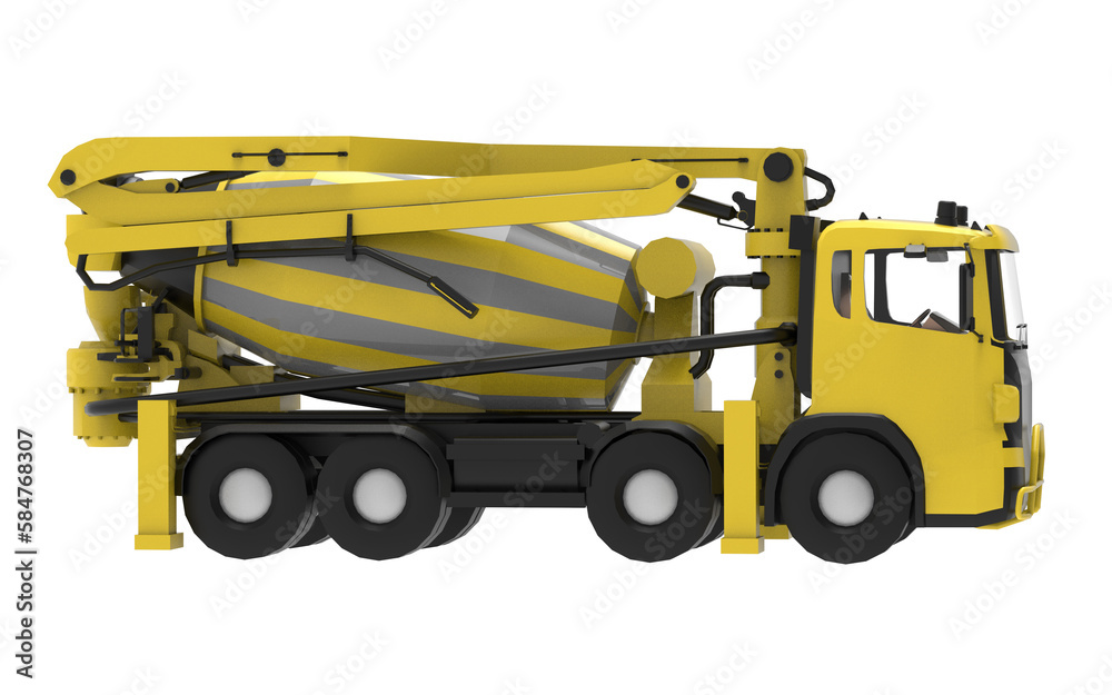 Obraz premium yellow truck isolated on white background
