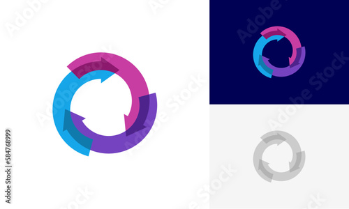 colorful recycle logo design vector