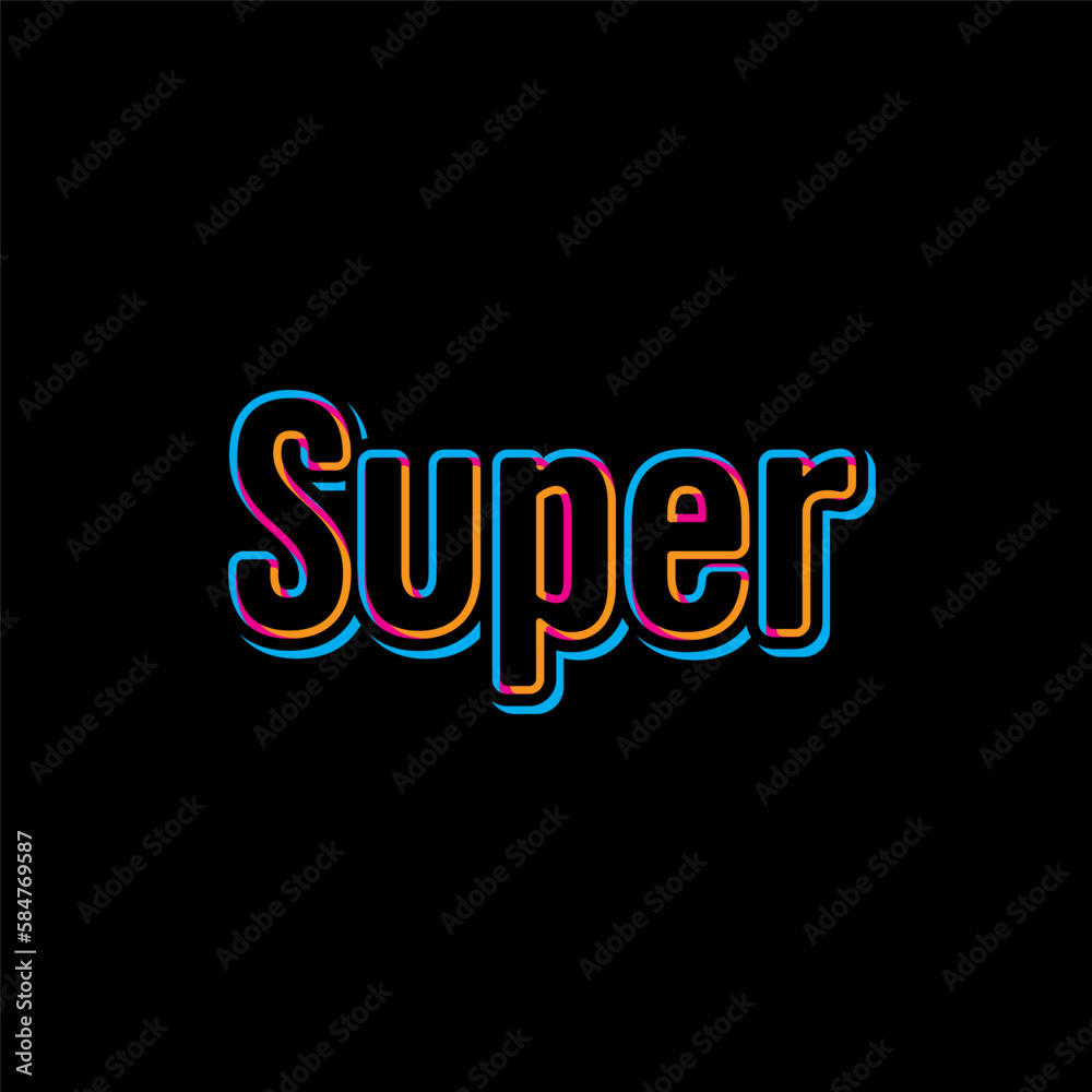 super word typography design and text effect
