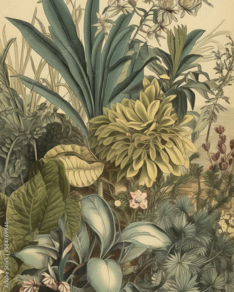 Fototapeta premium Antique Botanical illustrations
