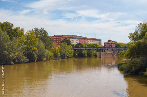 Ebro river passing through Logroño, spain