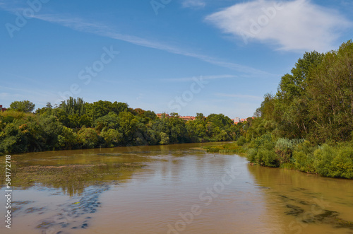 Ebro river passing through Logroño, spain